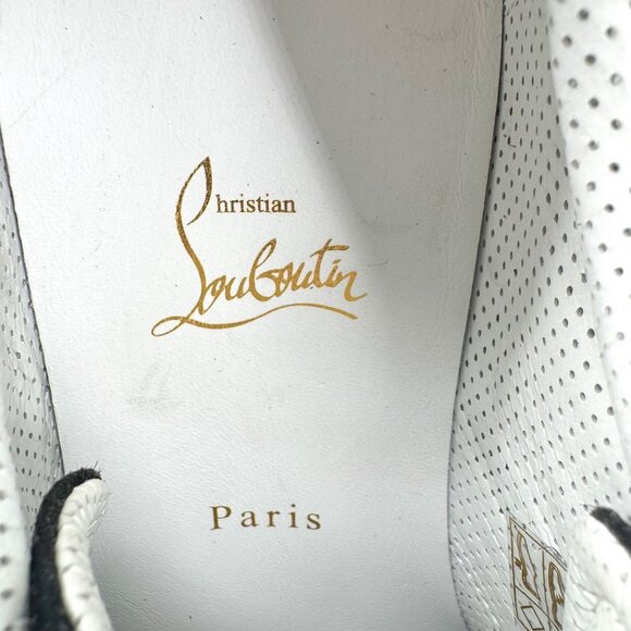 Christian Louboutin My K Low Top Sneakers Size 39.5 US 9.5 Black Blue Suede - Picture 13 of 14